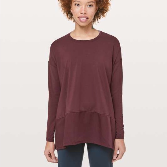 lululemon athletica Tops - Burgundy lululemon ease of mind long sleeve